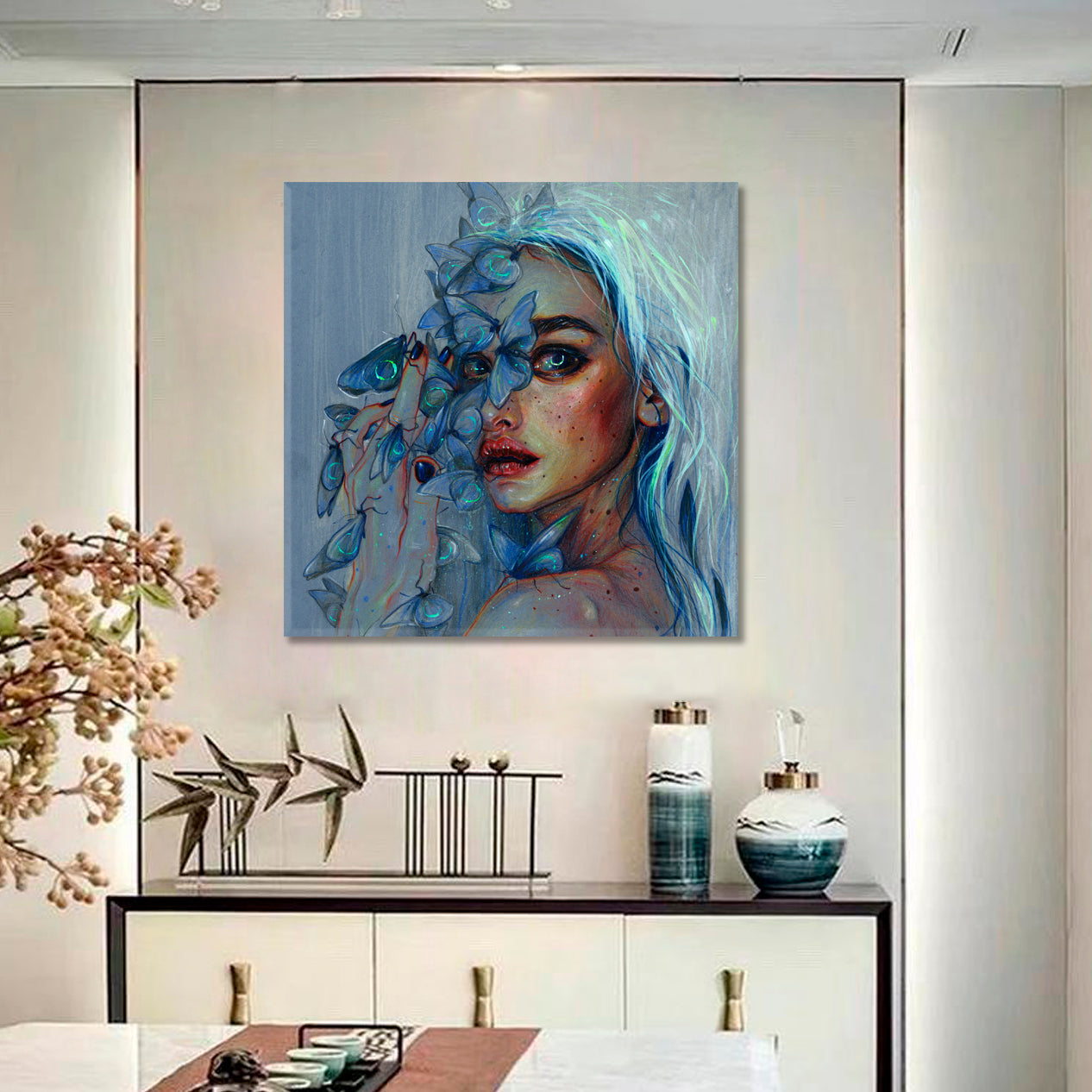 BLUE DREAM Refined Art Beautiful Girl Contemporary Fantasy - S Fine Art Artesty   