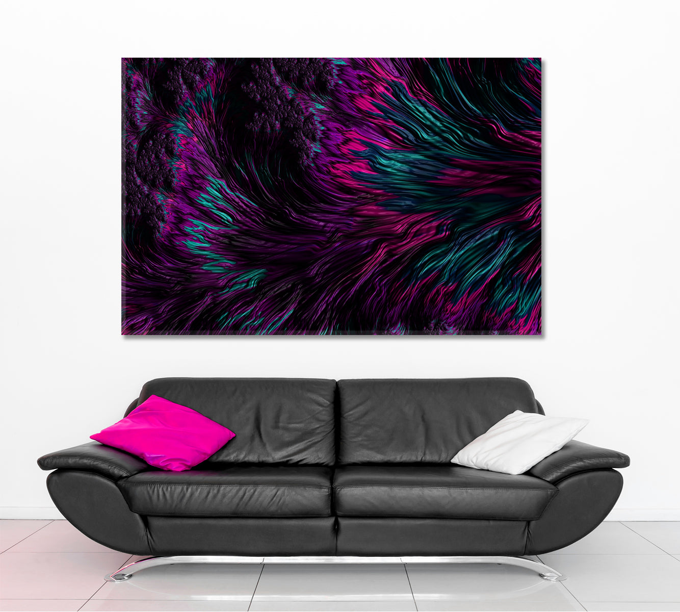 FRACTAL SWIRLS Dark Purple Graphic Design Abstract Creative Pattern Abstract Art Print Artesty 1 panel 24" x 16" 