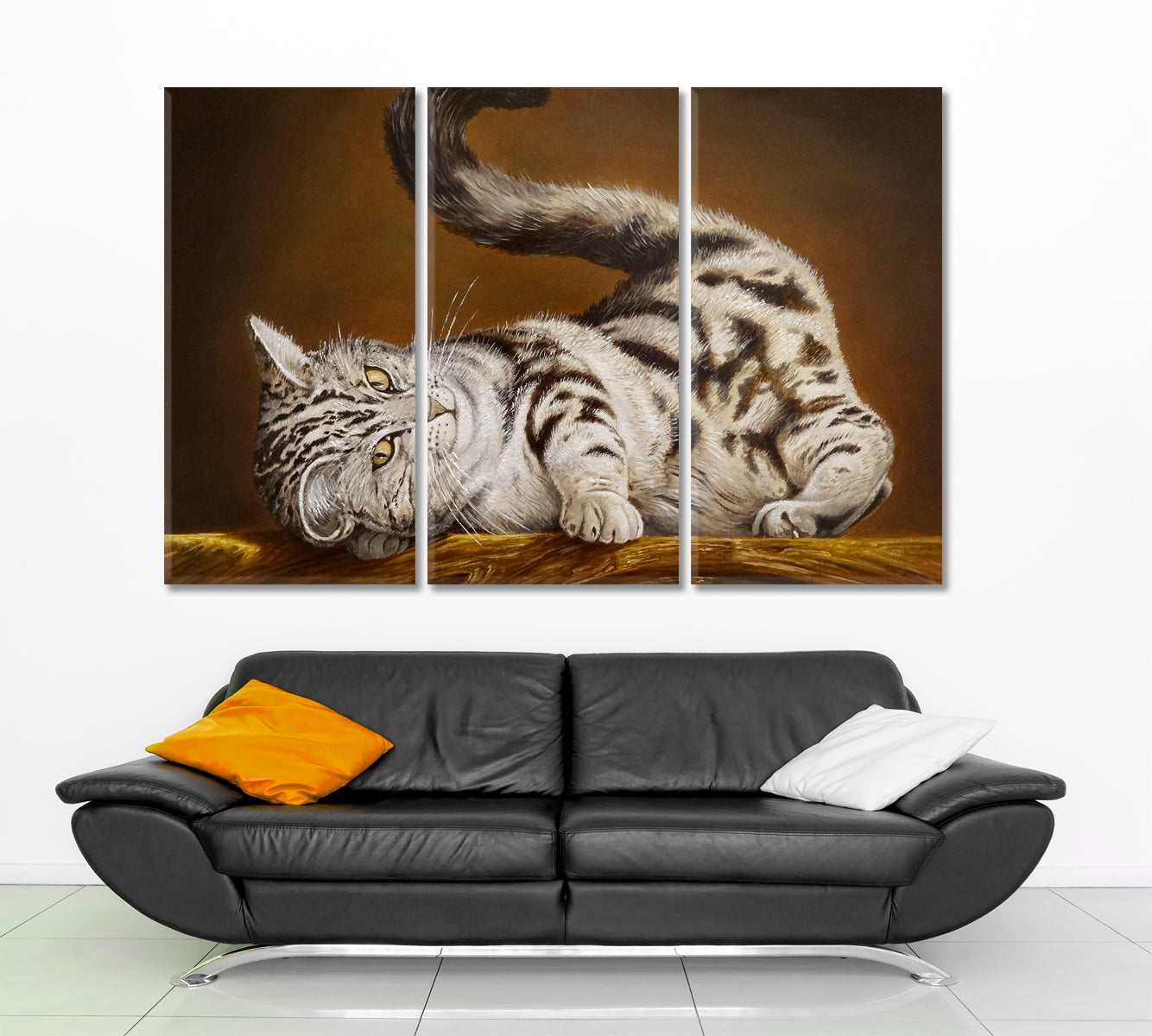 ADORABLE Cute Striped Cat Hot Look Whimsical Animals Fine Art Animals Canvas Print Artesty   