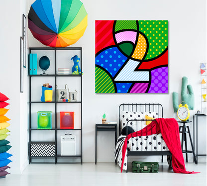 2 TWO Modern POP ART NUMBER Learning Concept for Children Abstract Art Print Artesty   