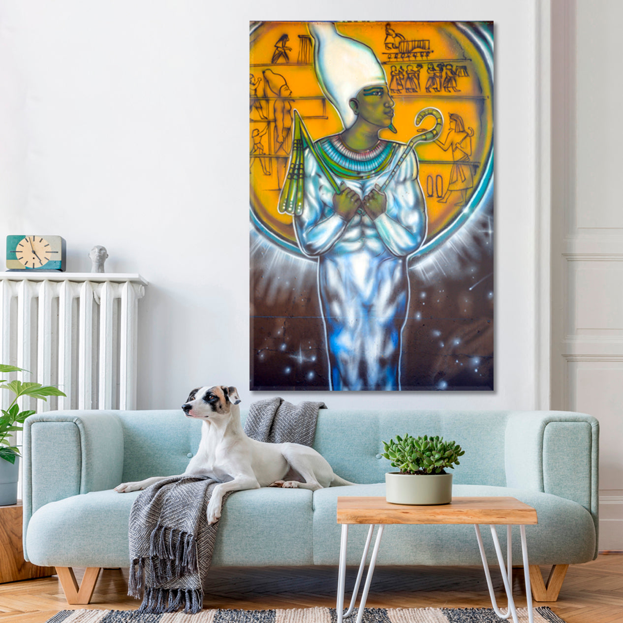 Egyptian God Atum Popular Urban Graffiti San Diego CA USA  Canvas Print - Vertical Street Art Canvas Print Artesty   