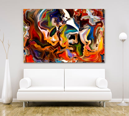 Human and Colorful Abstract Shapes Abstract Art Print Artesty   