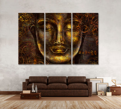 Buddha Modern Religious Modern Art Artesty 3 panels 36" x 24" 