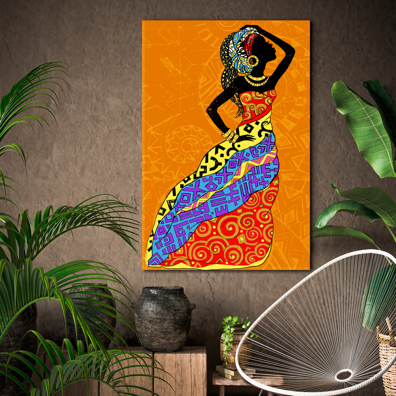 Beautiful Black African Woman African Style Canvas Print Artesty   