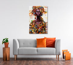 Vivid Beautiful Afro Woman Incredible Black Girl Poster People Portrait Wall Hangings Artesty 1 Panel 16"x24" 