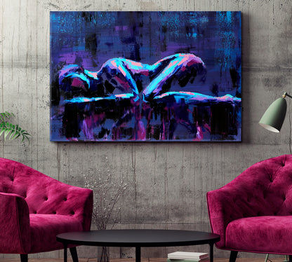 MOUNTAINS Lying Girl Body Shape Conceptual Abstract Painting Contemporary Art Artesty   