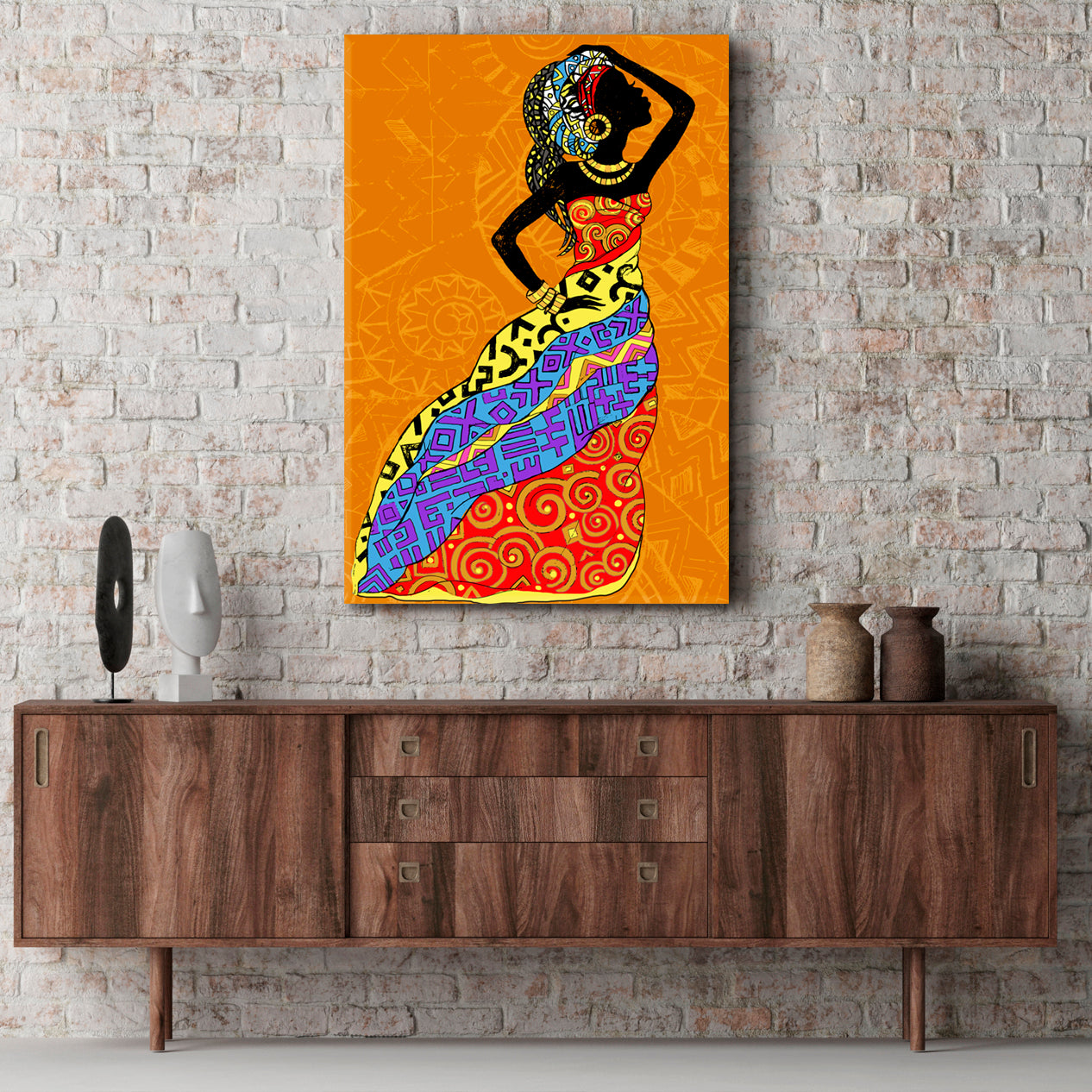 Beautiful Black African Woman African Style Canvas Print Artesty   