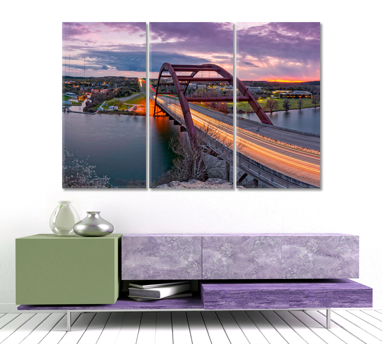 Pennybacker Bridge Austin Texas Panoramic Landscape Cities Wall Art Artesty   