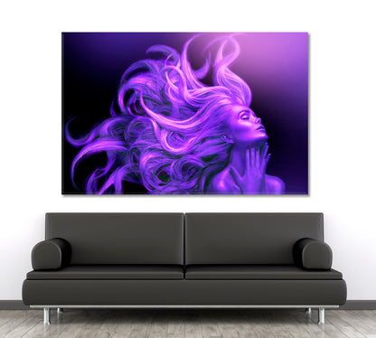 ART PORTRAIT ULTRAVIOLET Beautiful Women Fluttering Hair Hairstyle Beauty Salon Artwork Prints Artesty   