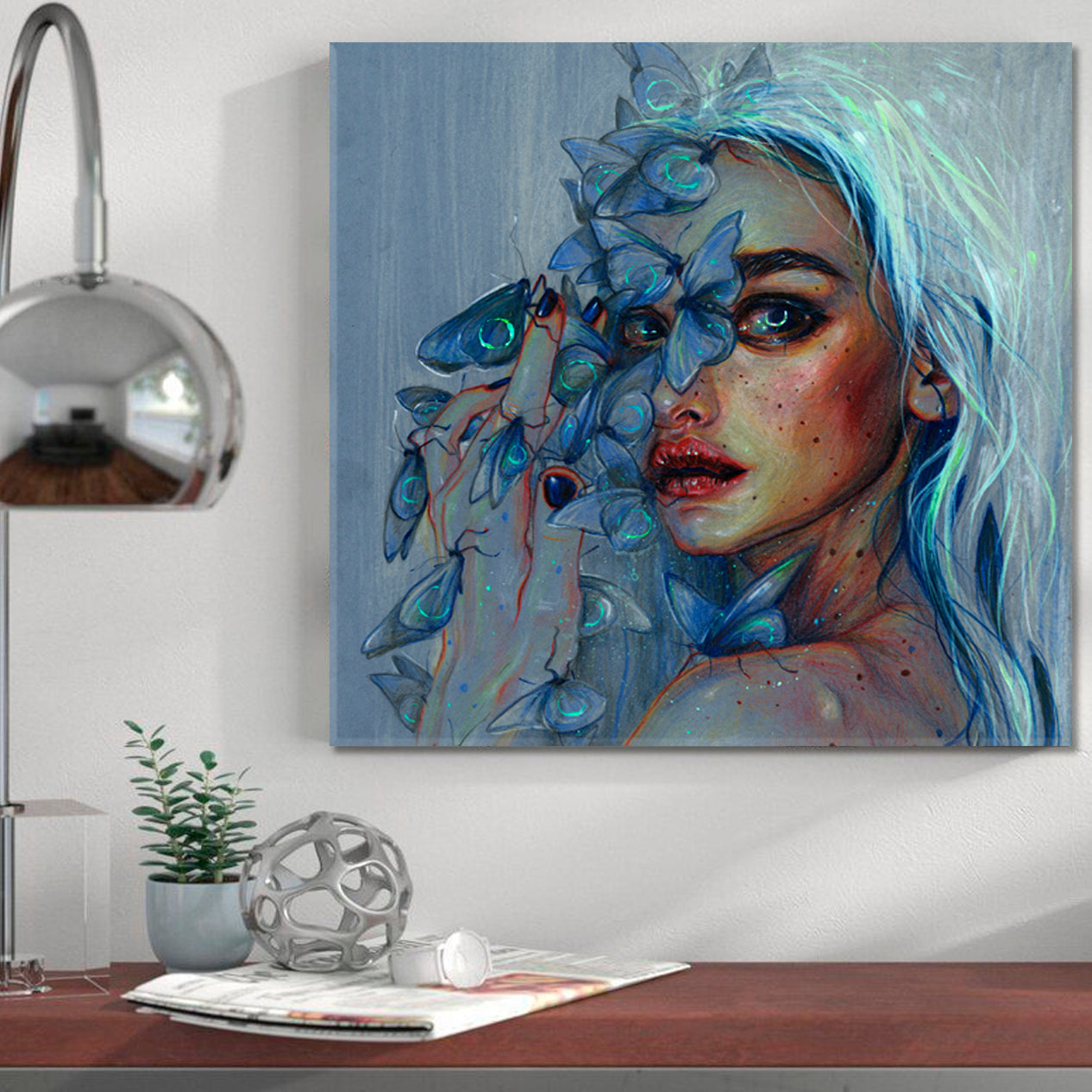 BLUE DREAM Refined Art Beautiful Girl Contemporary Fantasy - S Fine Art Artesty   