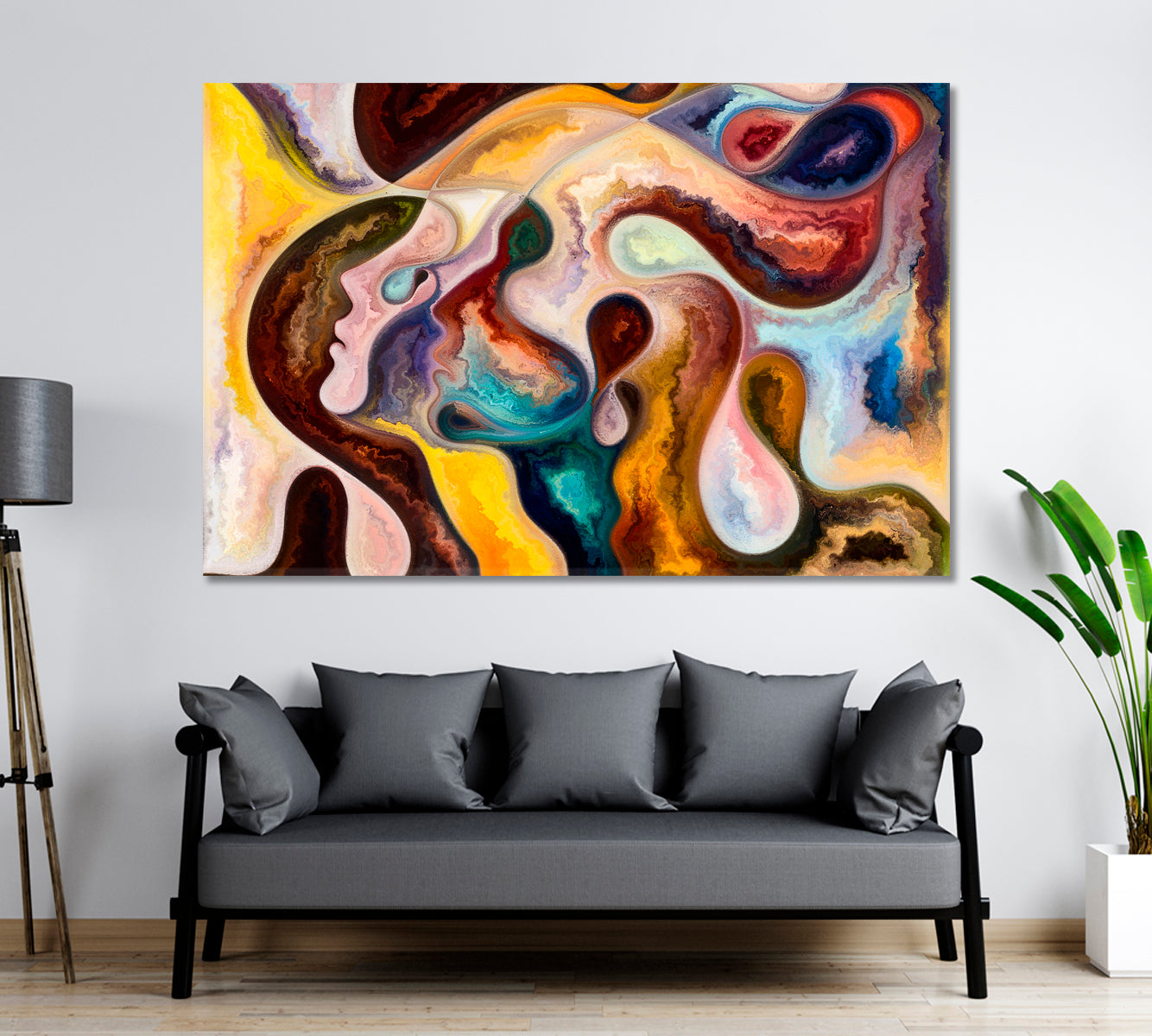 Abstract Shapes Vivid Dreams Painting Consciousness Art Artesty 1 panel 24" x 16" 
