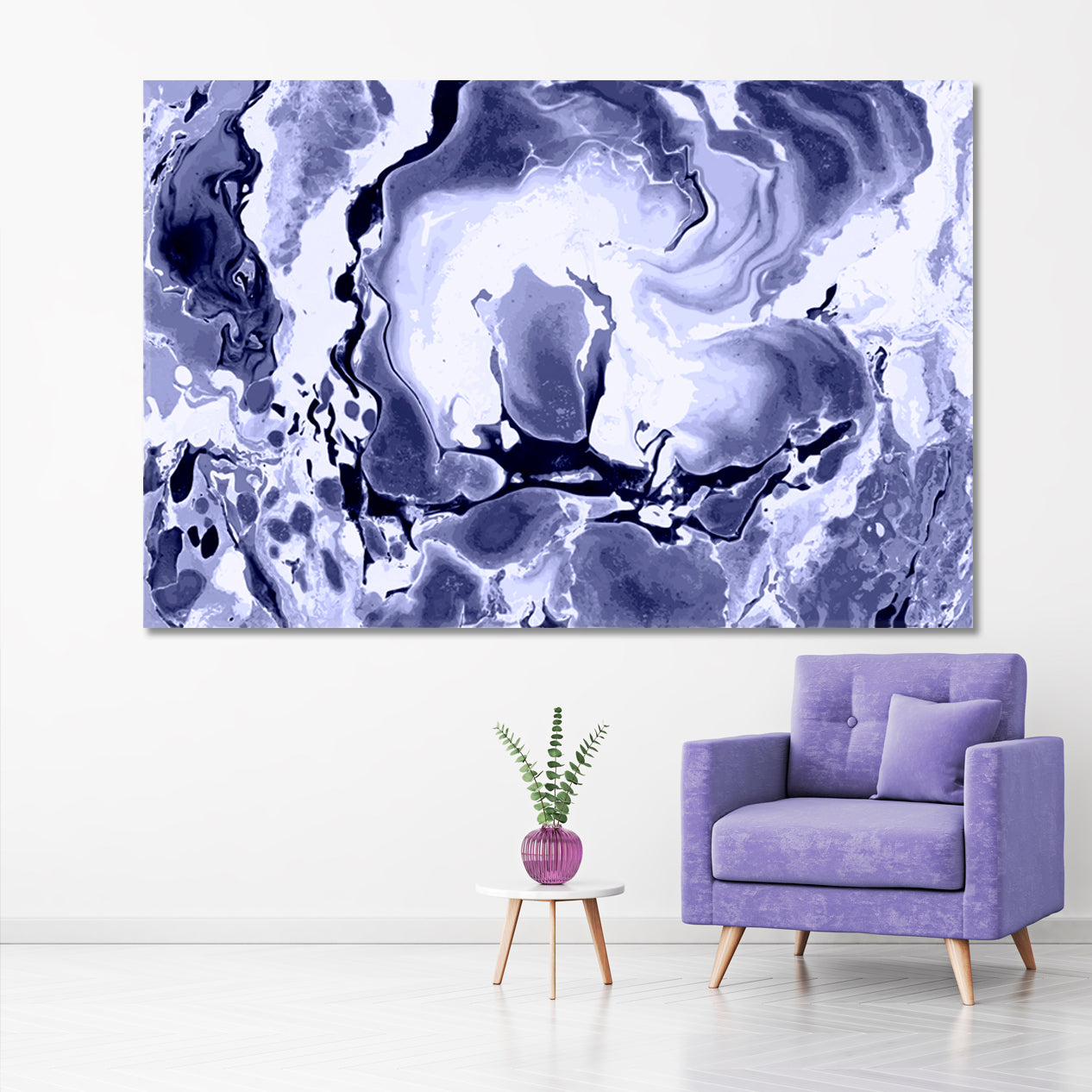 ART ON WATER Abstract Marble Liquid Paint Pattern Fluid Art, Oriental Marbling Canvas Print Artesty   