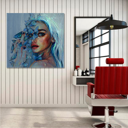 BLUE DREAM Refined Art Beautiful Girl Contemporary Fantasy - S Fine Art Artesty   