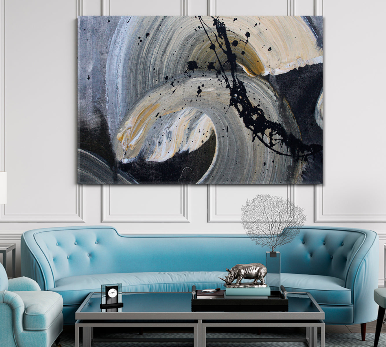 Black Splash Modern Abstract Brush Strokes Reliefs Grunge Artwork Contemporary Art Artesty   