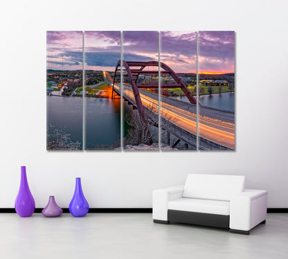 Pennybacker Bridge Austin Texas Panoramic Landscape Cities Wall Art Artesty   