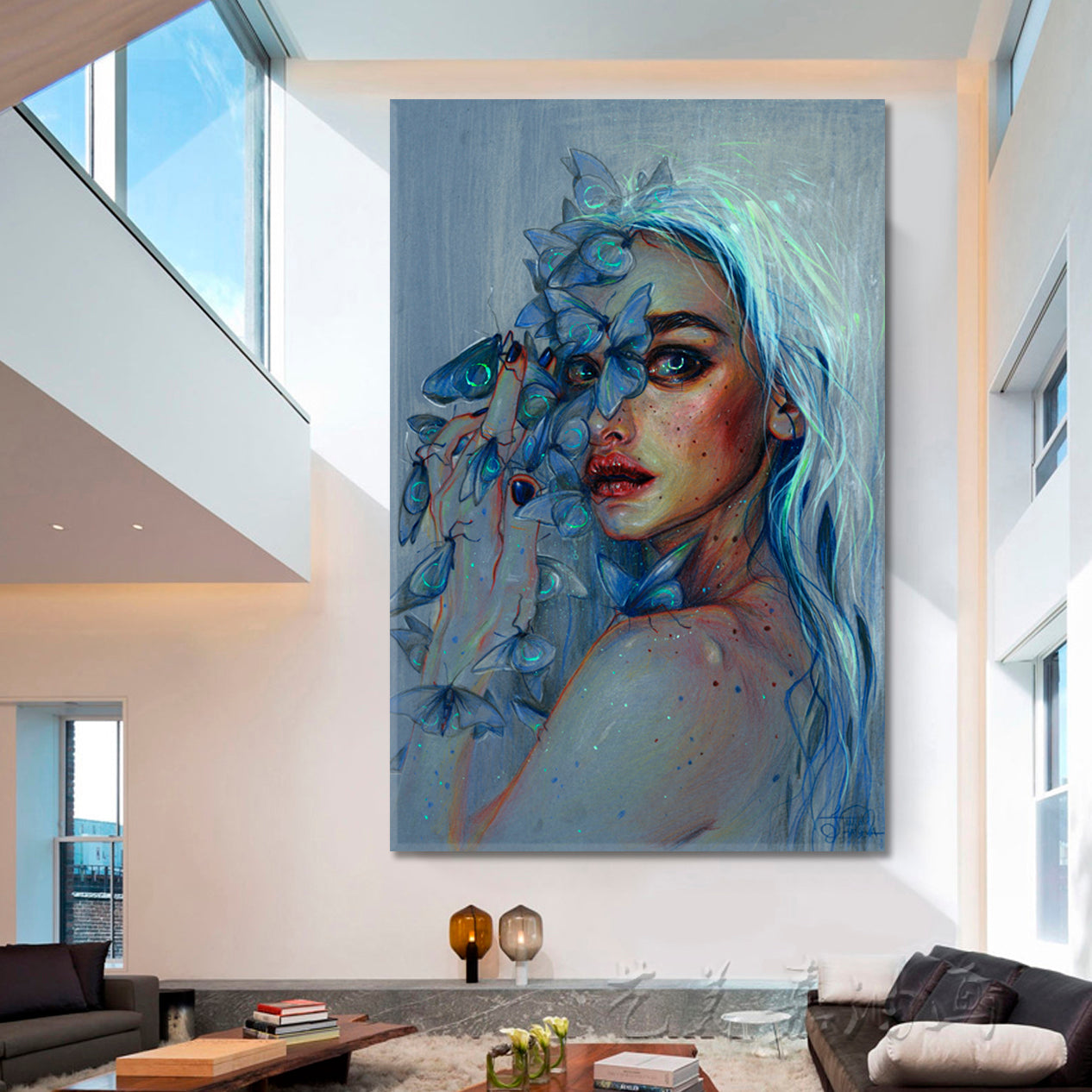 TENDERNESS Refined Fine Art Beautiful Girl Fantasy Portret Canvas Print | Vertical 1 panel Fine Art Artesty   