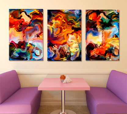 Set of 3 Vertical Panels Abstract Art Print Artesty   