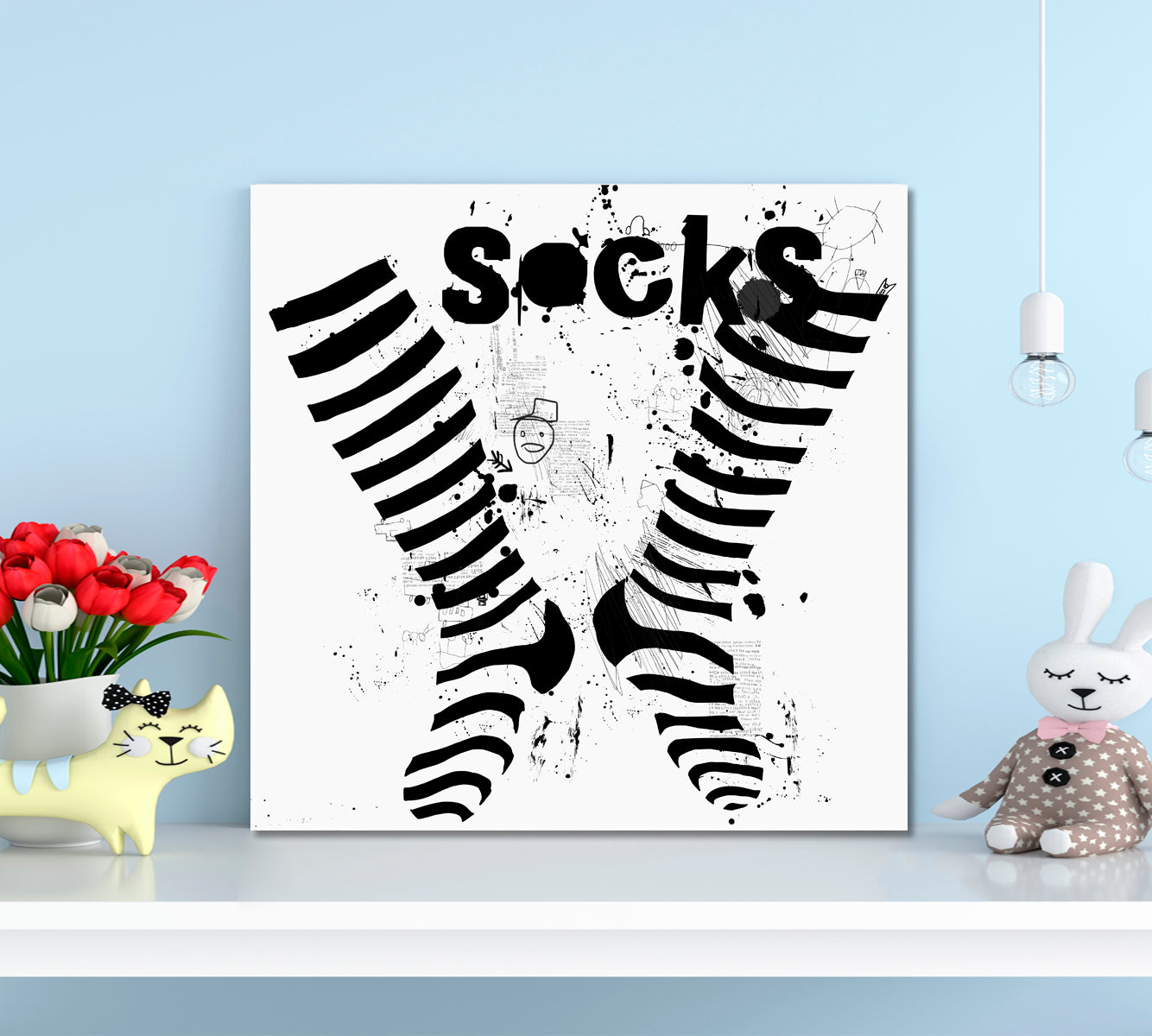 Striped Socks Poster Kids Room Canvas Art Print Artesty   