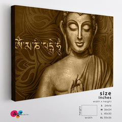 Buddha Mantra Om Mani Padme Hum Religious Modern Art Artesty   