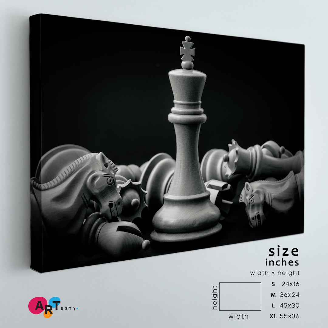 CHESS Black White King And Knight Leader Success Concept Poster Business Concept Wall Art Artesty   