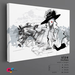 Woman on a Horse Race Black and White Wall Art Print Artesty   