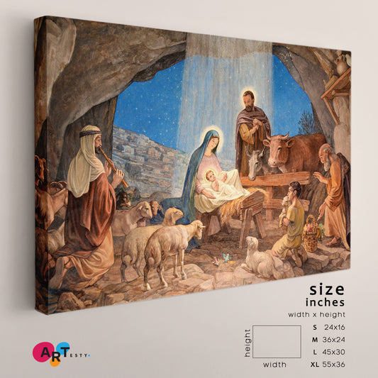 BIRTH OF JESUS CHRIST Religious Spiritual Religious Modern Art Artesty 1 panel 24" x 16" 