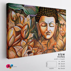 Lord Buddha Spiritual Poster Religious Modern Art Artesty   