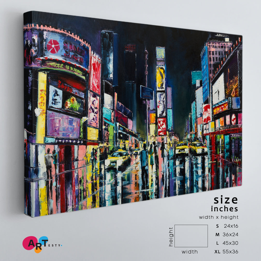 New York Night View Times Square Painting Cities Wall Art Artesty   