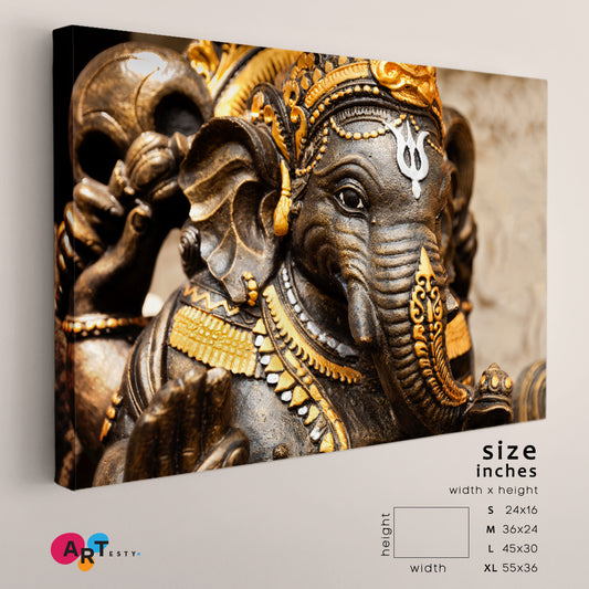 Hindu God Ganesha Idol Religious Modern Art Artesty 1 panel 24" x 16" 