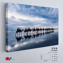 CARAVAN Camels on the Shore Cable Beach Australia Scenery Landscape Fine Art Print Artesty   