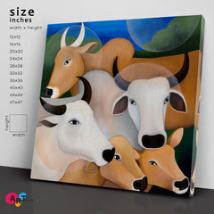 Cows Sacred Asian Animals Contemporary Fine Art Animals Canvas Print Artesty   