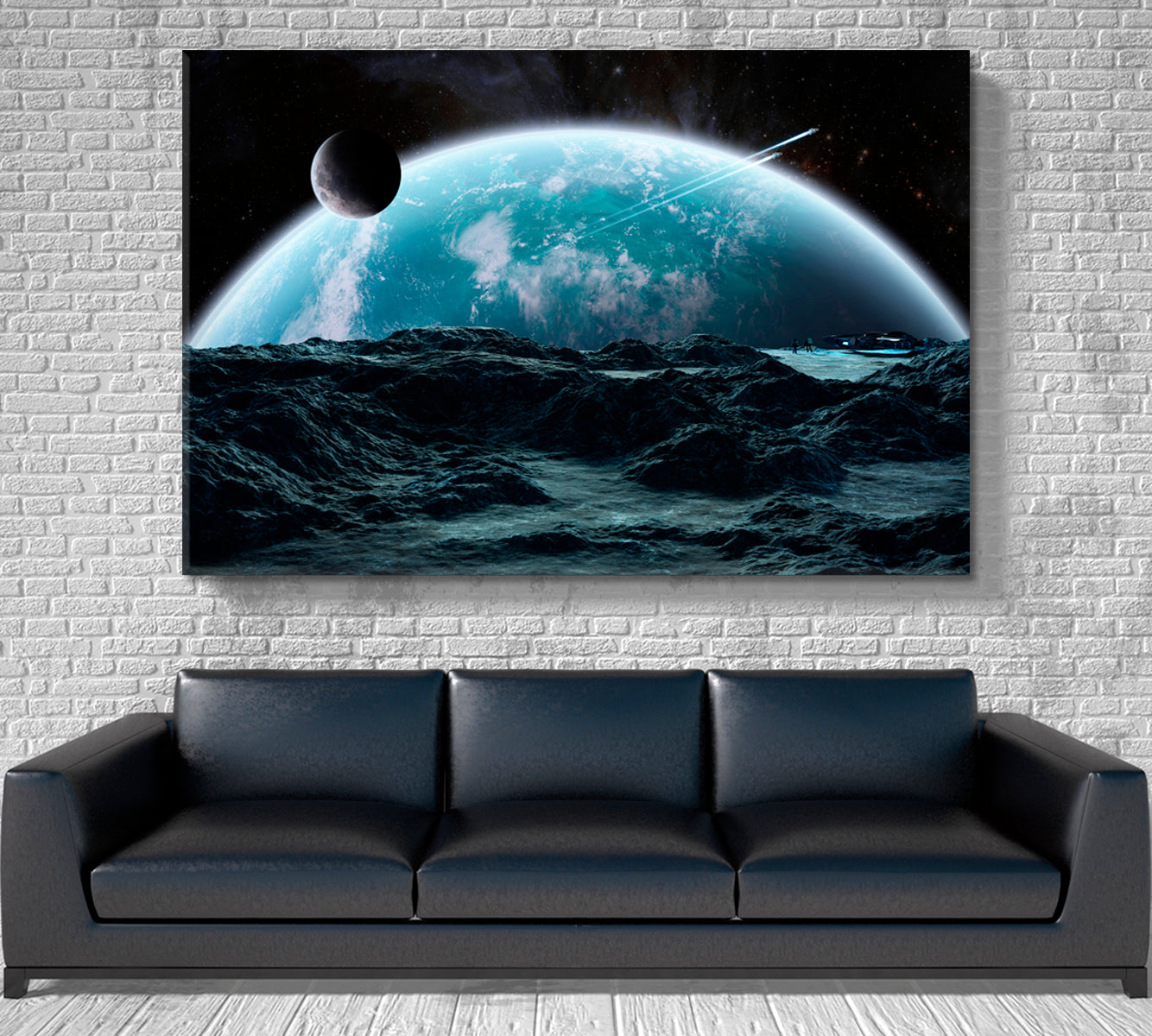 Astronauts Spaceship Exploring Asteroid NASA Poster Celestial Home Canvas Décor Artesty   