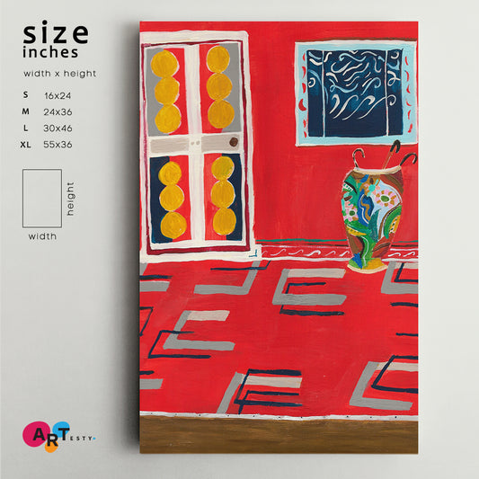 RED ROOM Abstract Contemporary Fine Art Abstract Art Print Artesty 1 Panel 16"x24" 