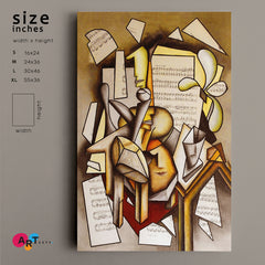 MUSICIAN Contemporary Cubism Painting Cubist Trendy Large Art Print Artesty 1 Panel 16"x24" 