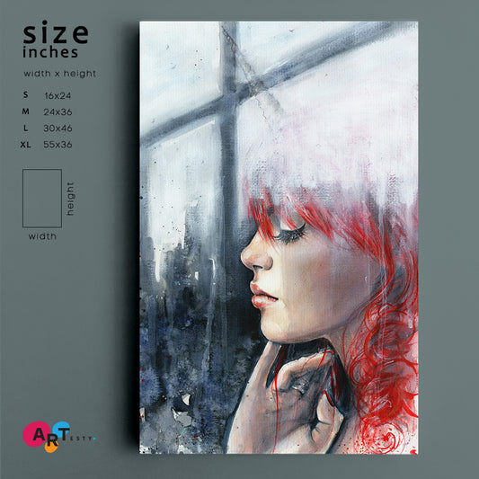 THROUGH THE WINDOW Reflecting Starscape Fantasy Grunge Painting Fine Art Artesty   