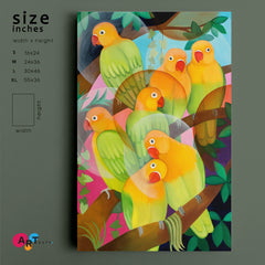 JUNGLE Colorful Landscape Exotic Tropical Fauna Abstract Vivid Fine Art Tropical, Exotic Art Print Artesty 1 Panel 16"x24" 