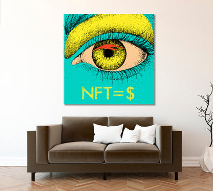 NFT Turquoise Poster Abstract Eye Artwork Abstract Art Print Artesty 1 Panel 12"x12" 