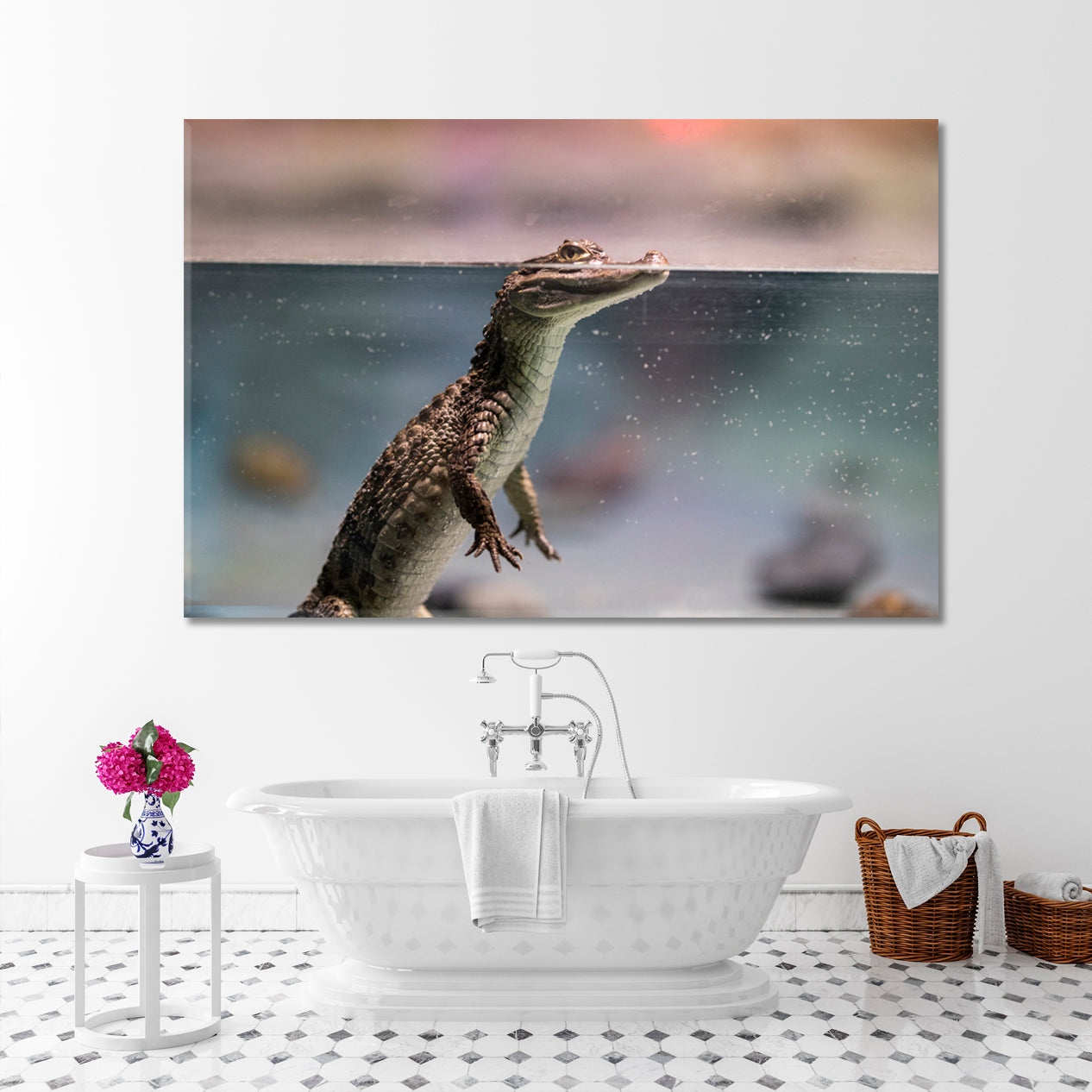 CROCODILE Animals World Animals Canvas Print Artesty 1 panel 24" x 16" 