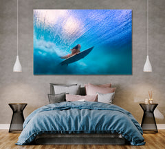 UNDERWATER Breaking Ocean Wave Extreme Surfing Dive Sport Motivation Sport Poster Print Decor Artesty   