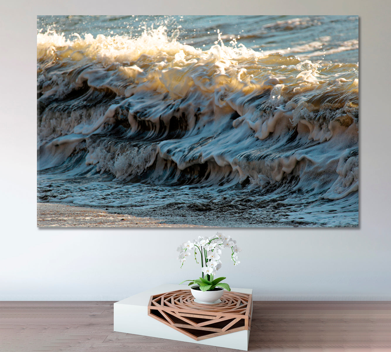 Pacific Waves in Costa Rica Beautiful Seascape Canvas Print Nautical, Sea Life Pattern Art Artesty   