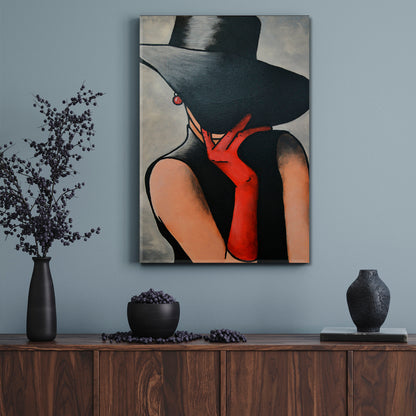 LADY Red Gloves Fine Art Artesty   