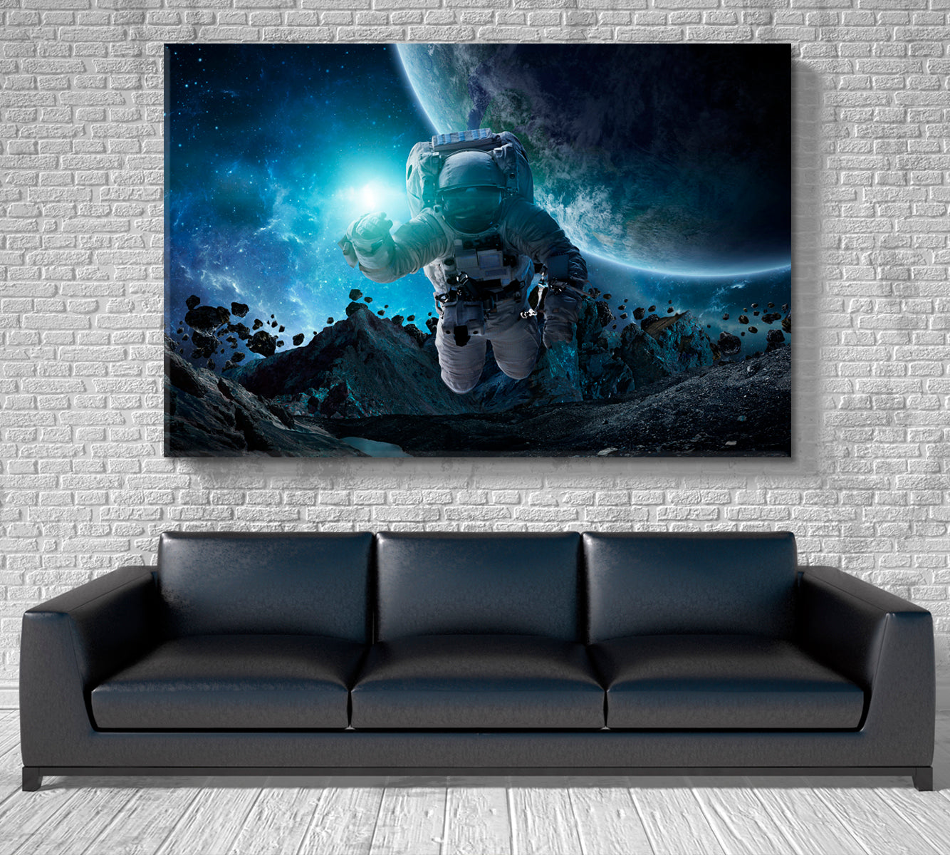 Cosmos Astronaut Space Planets NASA Photography Art Celestial Home Canvas Décor Artesty 1 panel 24" x 16" 