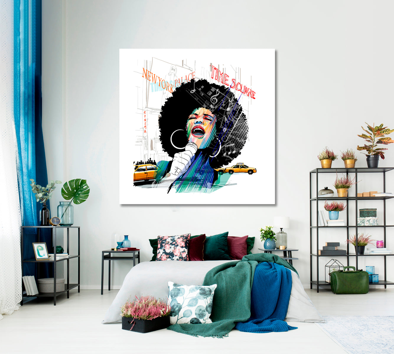 African American Jazz Singer New York Time Square People Portrait Wall Hangings Artesty   