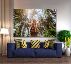 TRAVELING AROUND THE WORLD Girl in the Jungle Sport Active Lifestyle Concept Traveling Around Ink Canvas Print Artesty   