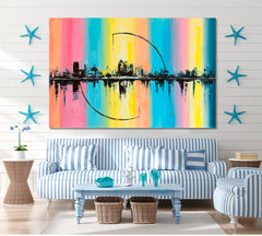 ARC OF THE SUN  Abstract Fantasy City Urban Contemporary Style Cities Wall Art Artesty 1 panel 24" x 16" 