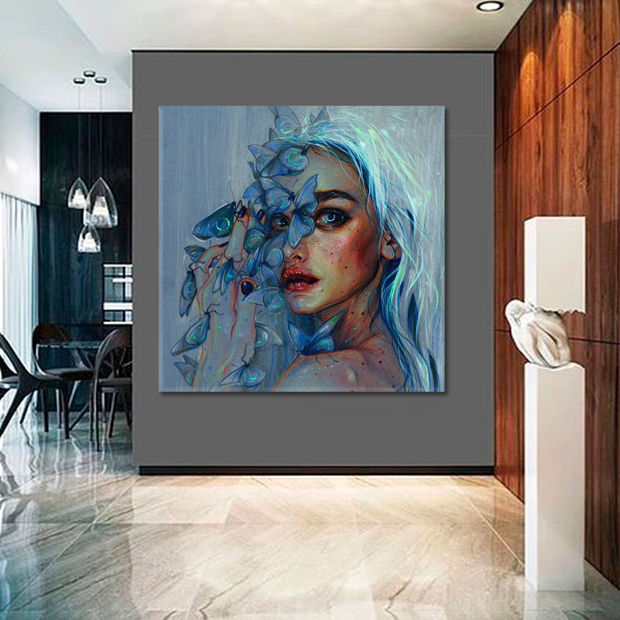 BLUE DREAM Refined Art Beautiful Girl Contemporary Fantasy - S Fine Art Artesty   