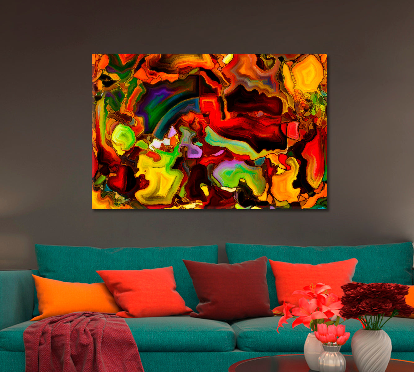 Colorful Spirituality Abstract Art Print Artesty 1 panel 24" x 16" 