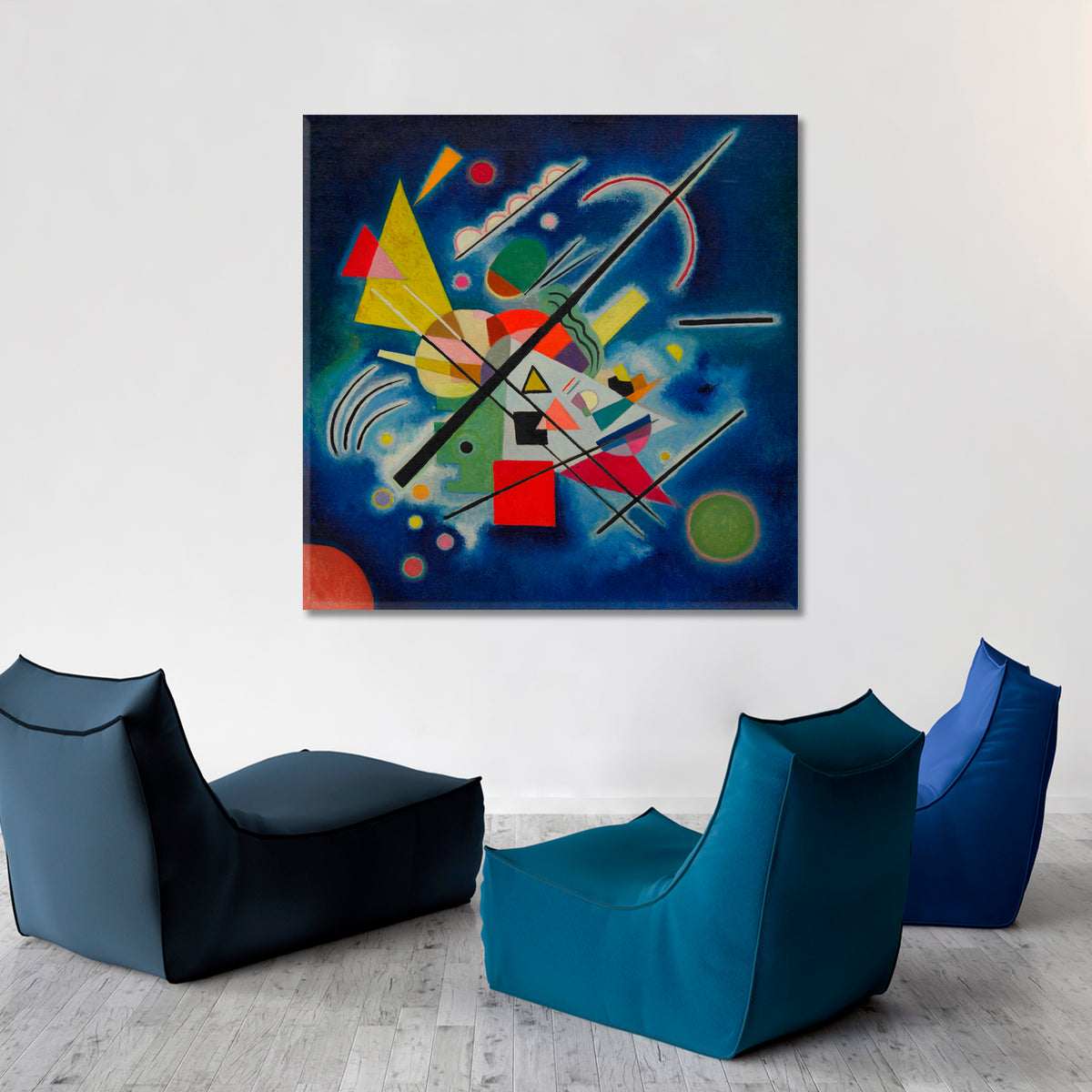 Kandinsky's Motives Abstract Figurative Contemporary Painting Abstract Art Print Artesty 1 Panel 12"x12" 
