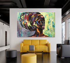 Black Lives Matter Strong African Woman Portrait Abstract Art Print Artesty 1 panel 24" x 16" 