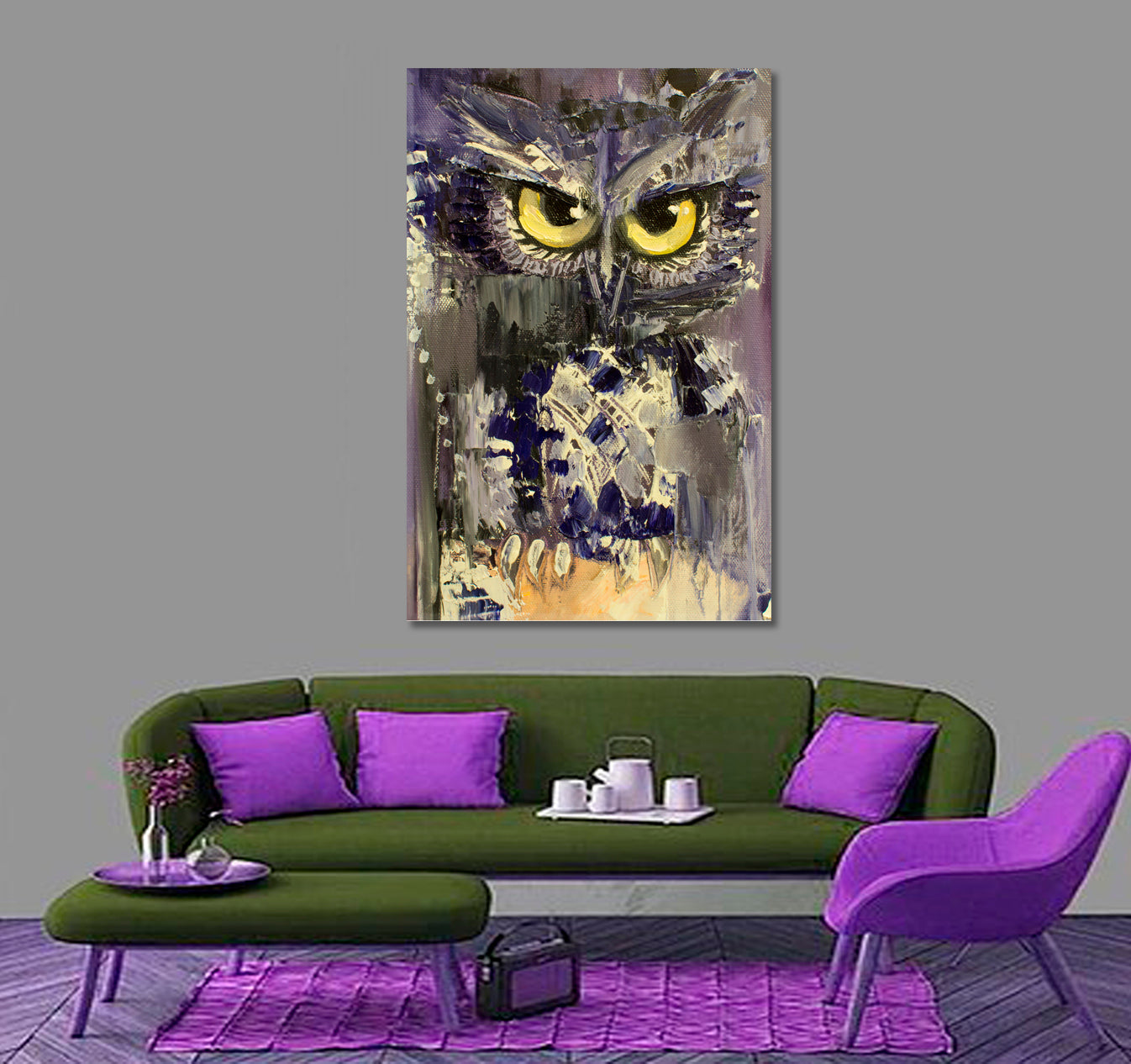 SEARCHLIGHT Cute Owlet - Vertical Animals Canvas Print Artesty   